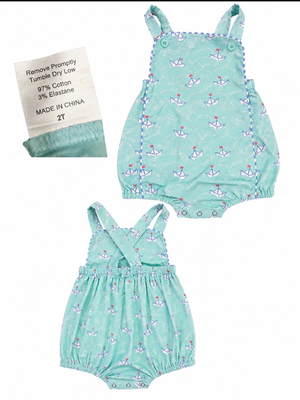 Serendipity Aqua Sailboat Print Toddler One